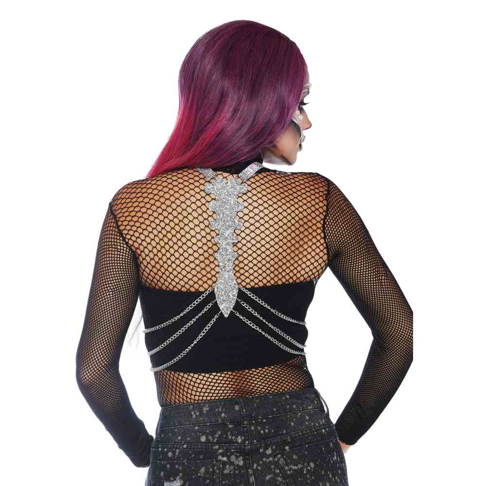 Leg Avenue - Glitter Bone Harness - Silberfarben